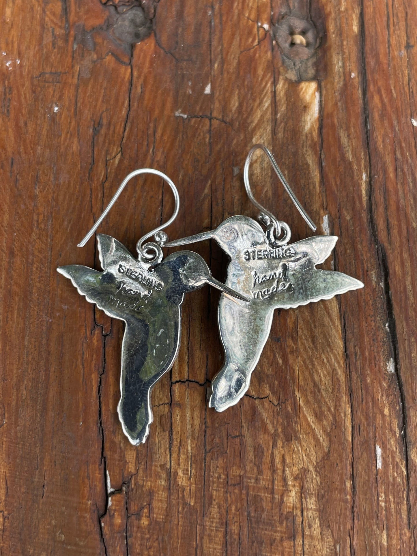 Kingman Turquoise Hummingbird Dangle Earrings | 925 Sterling Silver B966