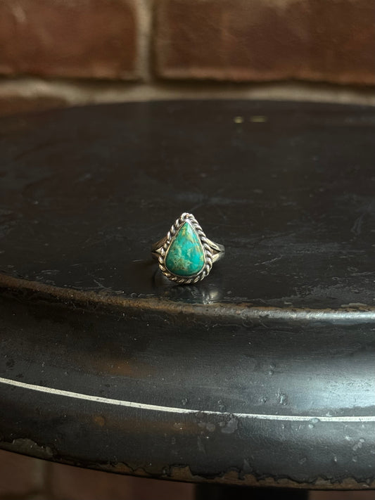 Turquoise Rope Ring | 925 Sterling Silver | Size 6 C211
