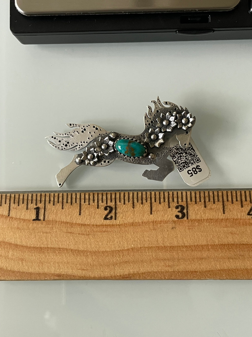 Kingman Turquoise Heart Pendant | Sterling Silver | A661