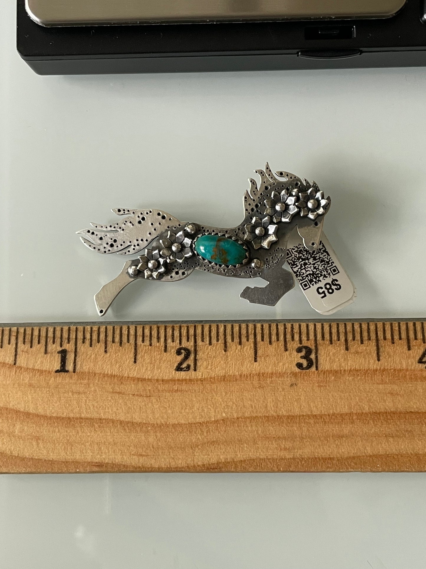 Kingman Turquoise Heart Pendant | Sterling Silver | A661