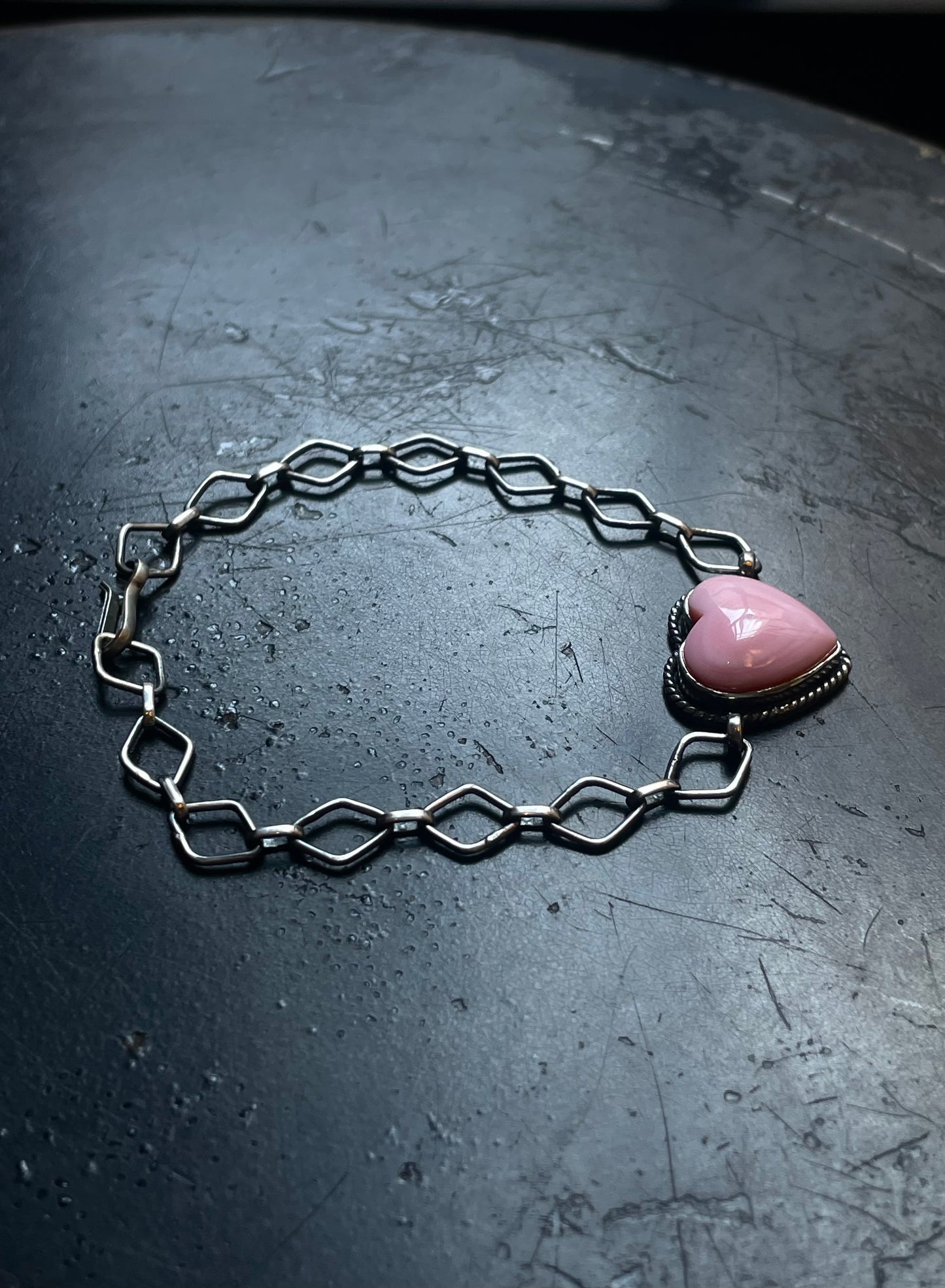 Pink Conch Heart Bracelet | 925 Sterling Silver E547