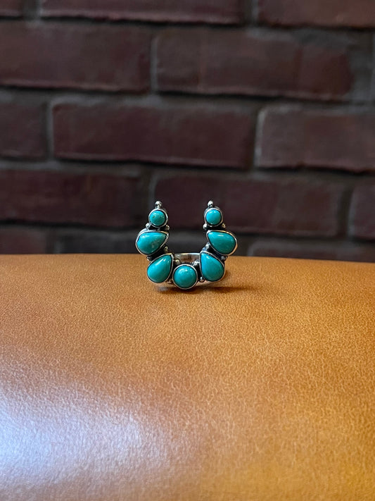 Kingman Turquoise Naja Ring Size 7| 925 Sterling Silver C562