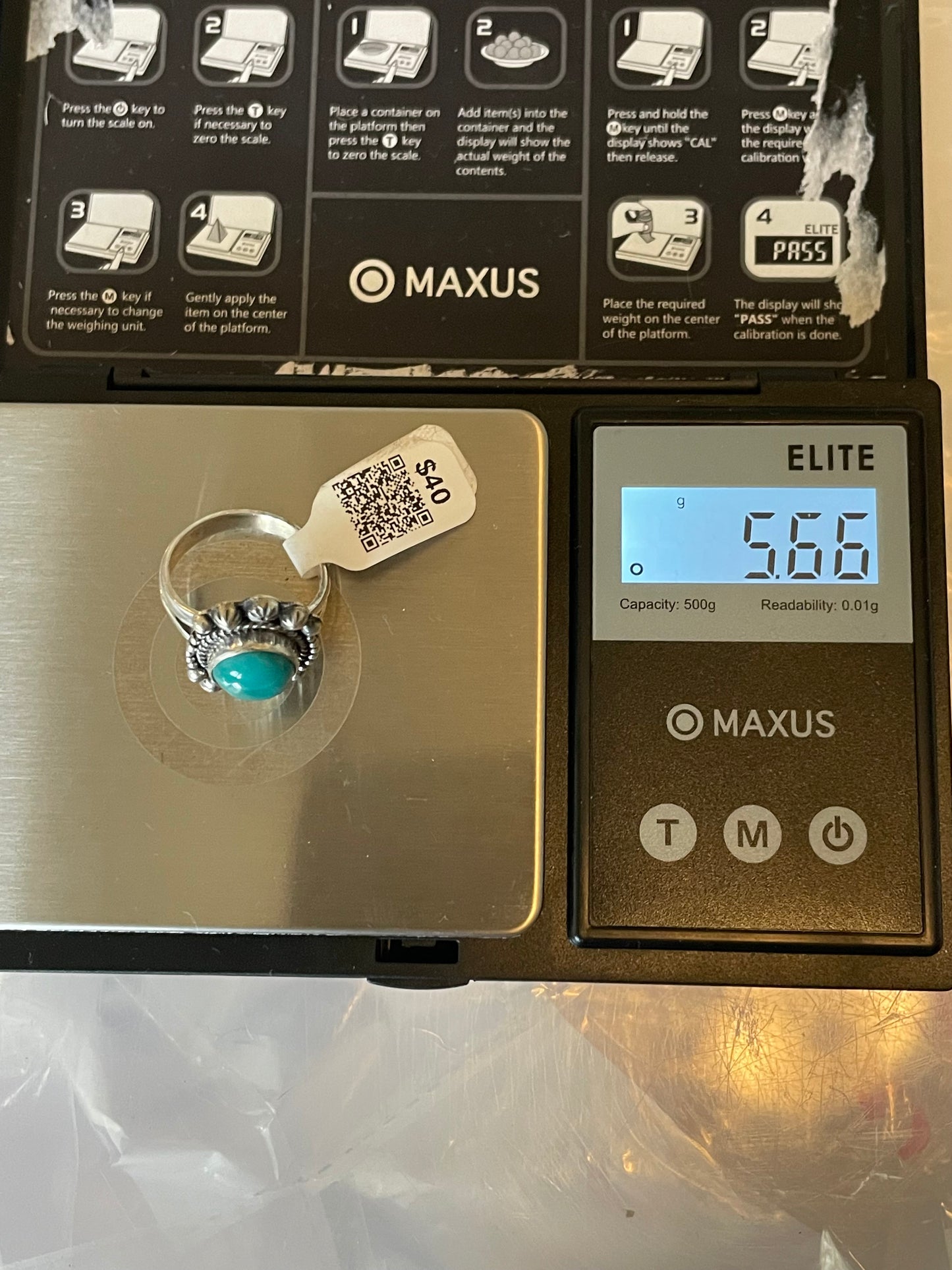 Kingman Turquoise Round Ring | Sterling Silver | Size 7 | A027