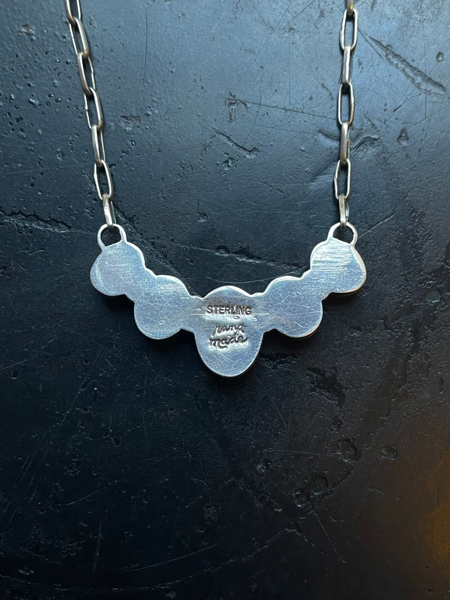 Spiny Oyster Bar Necklace | Graduated Oval Center | 925 Silver E590