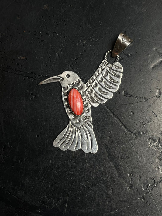 Spiny Oyster Hummingbird Pendant | 925 Sterling Silver E262