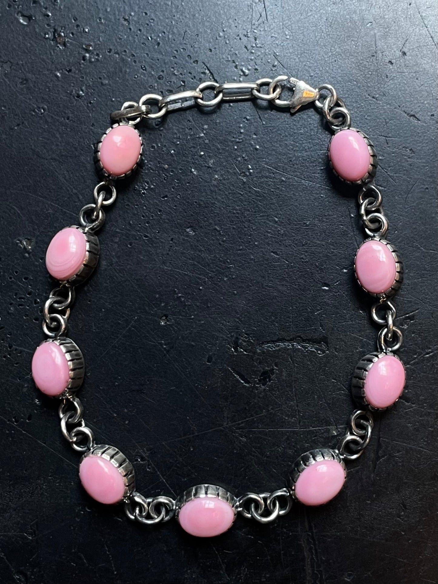 Pink Conch Bracelet | 925 Sterling Silver Link Bracelet E545
