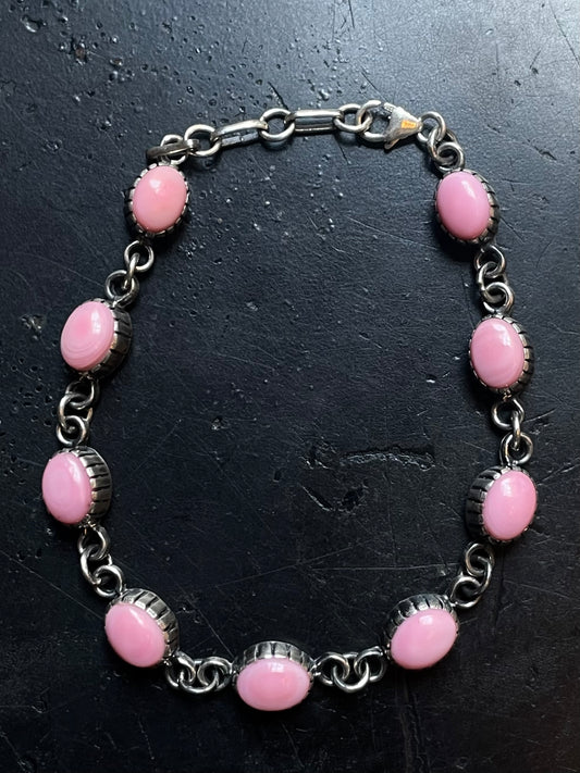 Pink Conch Bracelet | 925 Sterling Silver Link Bracelet E545