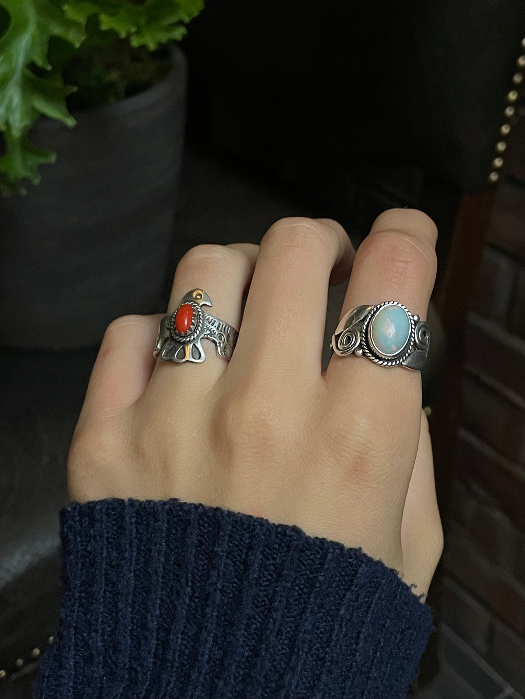 Spiny Oyster Thunderbird Ring Size 7.75 | 925 Sterling Silver G235