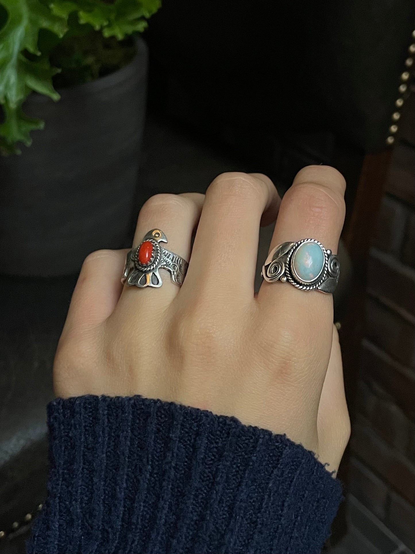 Spiny Oyster Thunderbird Ring Size 7.75 | 925 Sterling Silver G235