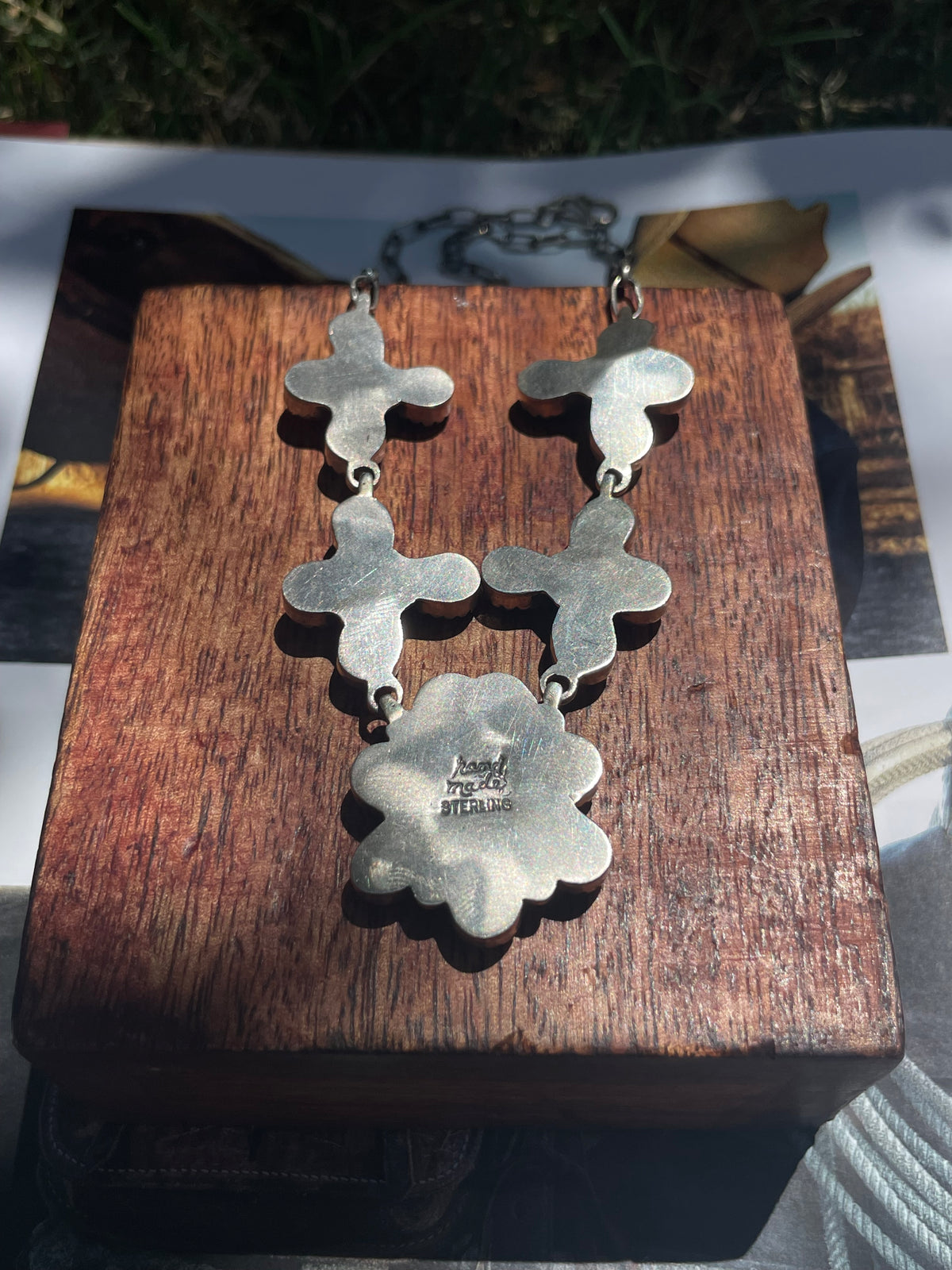 Turquoise & Spiny Oyster Floral Necklace | 925 Sterling Silver D251