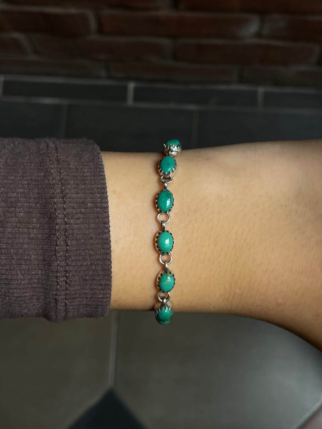 Kingman Turquoise Link Bracelet | 925 Sterling Silver E106