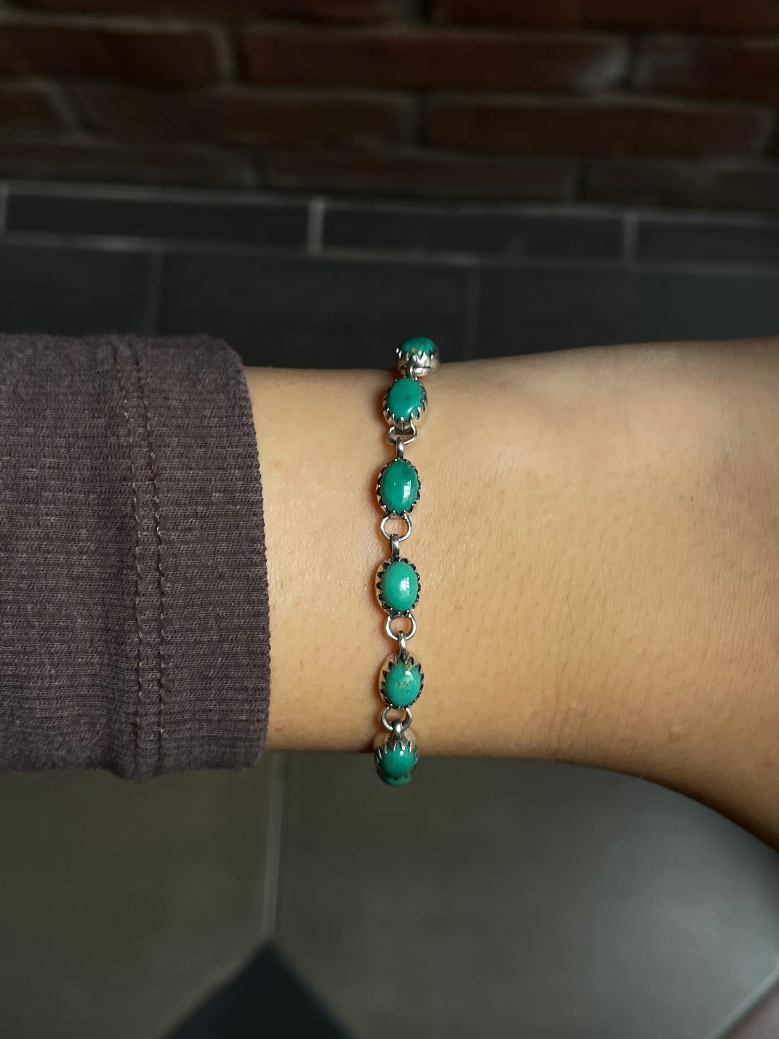 Kingman Turquoise Link Bracelet | 925 Sterling Silver E106