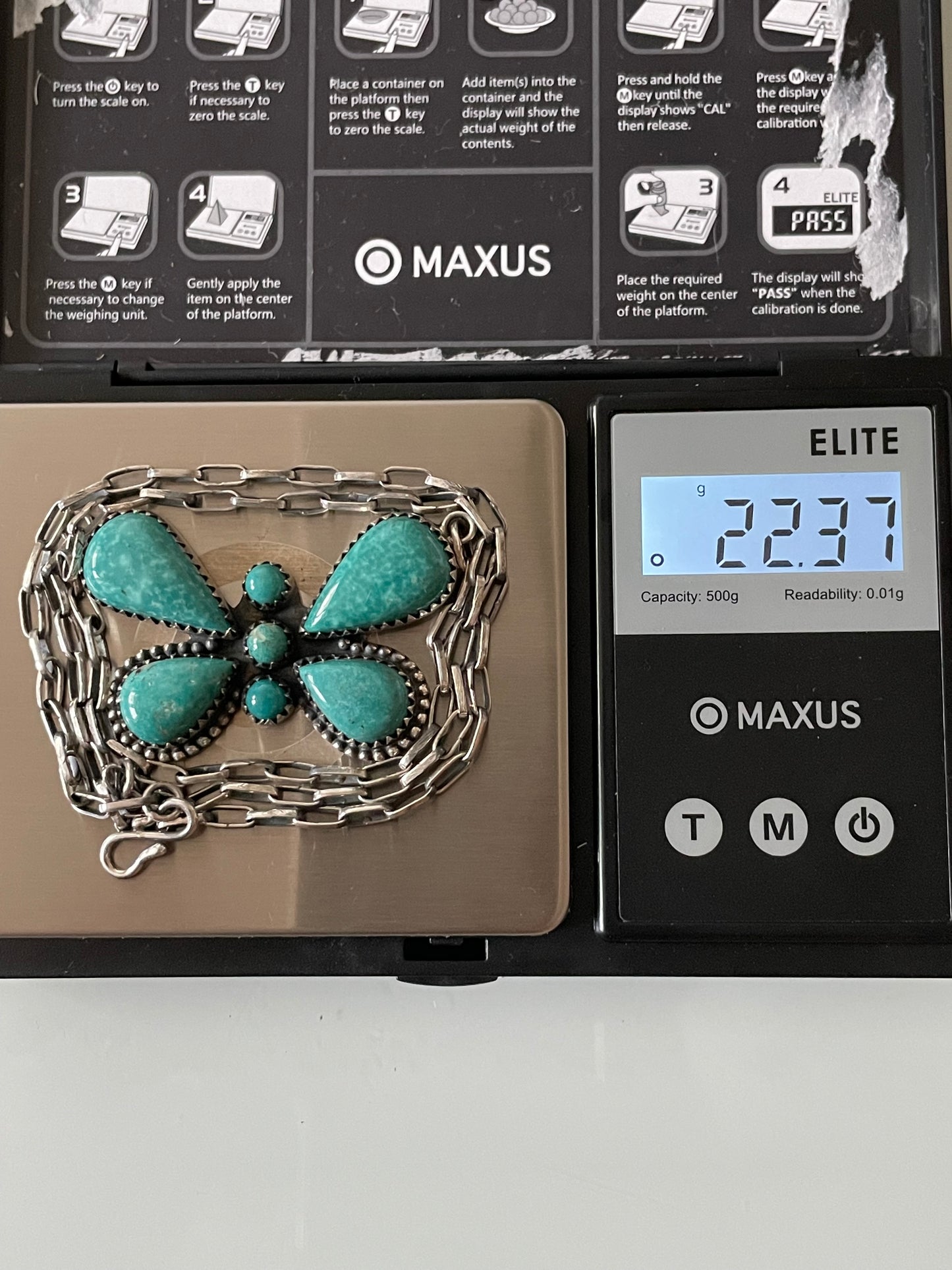 Kingman Turquoise Butterfly Necklace | 925 Sterling Silver E629