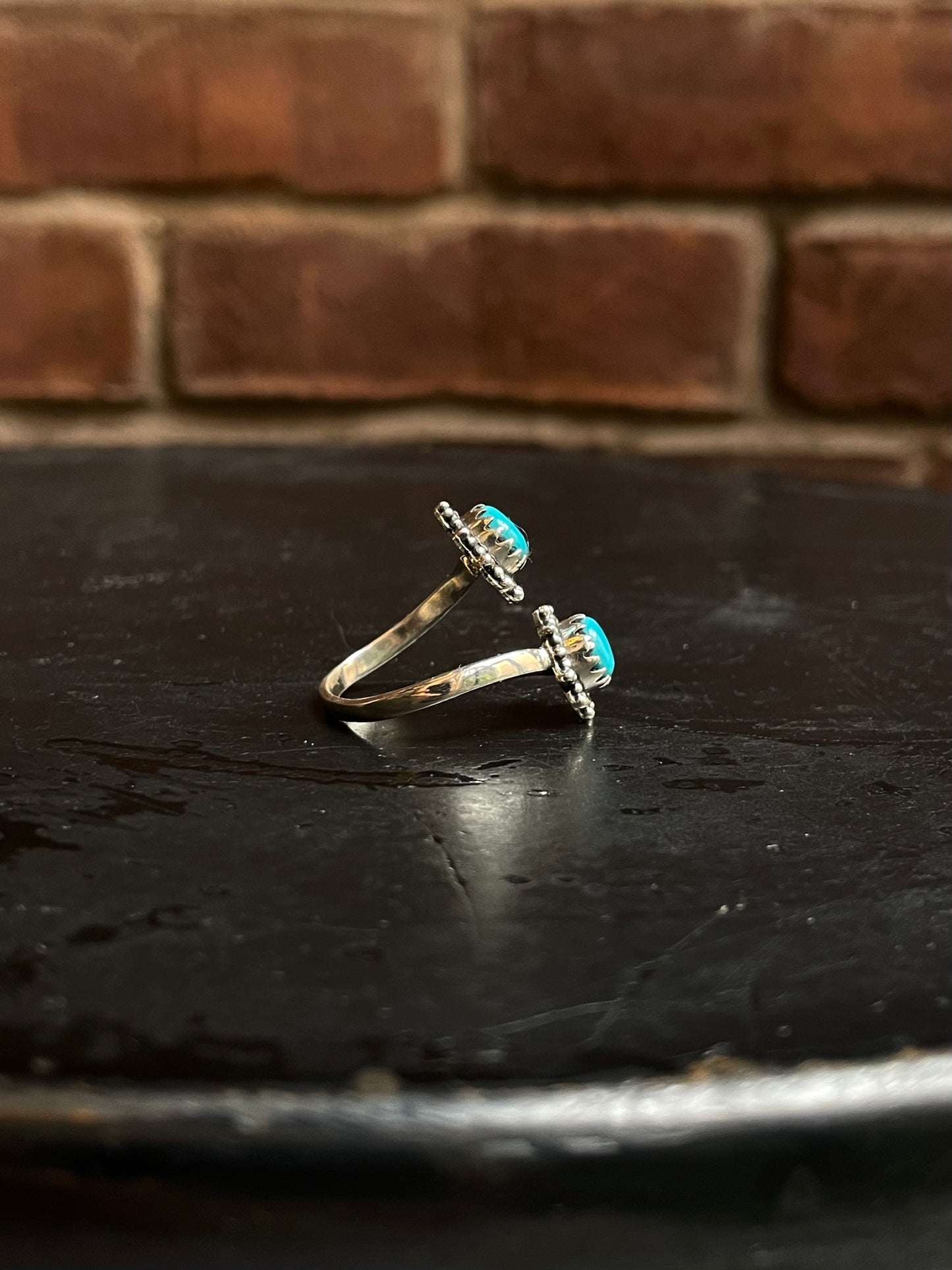 Kingman Turquoise Bypass Ring Size 7 | 925 Sterling Silver Southwest E143