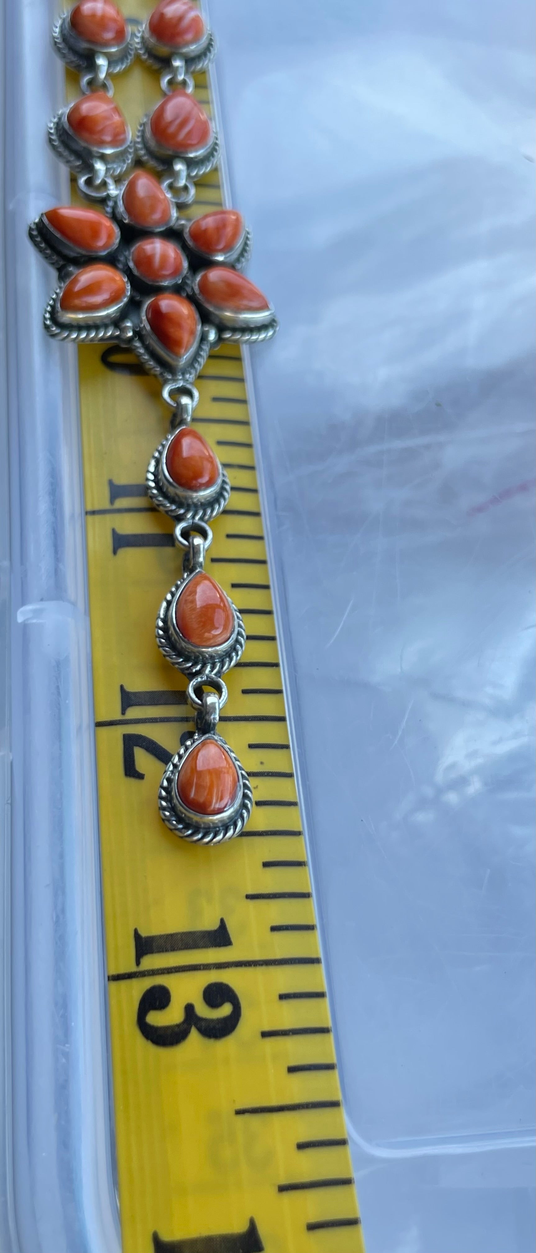 Spiny Oyster Flower Lariat Necklace | Sterling Silver 925 C747
