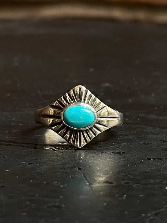 Kingman Turquoise Ring Size 9.75 | 925 Sterling Silver Southwest E141