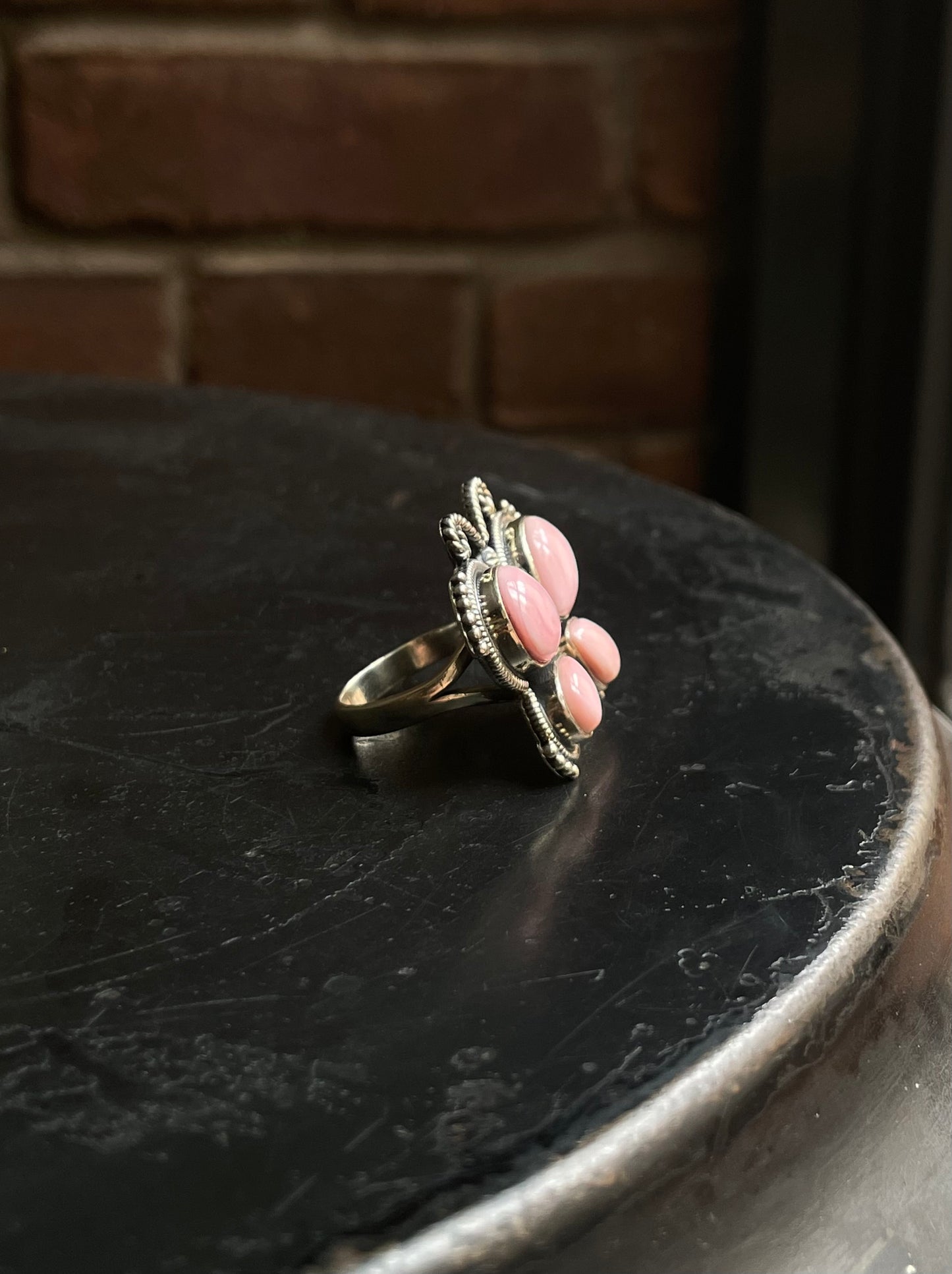 Pink Conch Butterfly Ring | 925 Sterling Silver | Size 9 E294