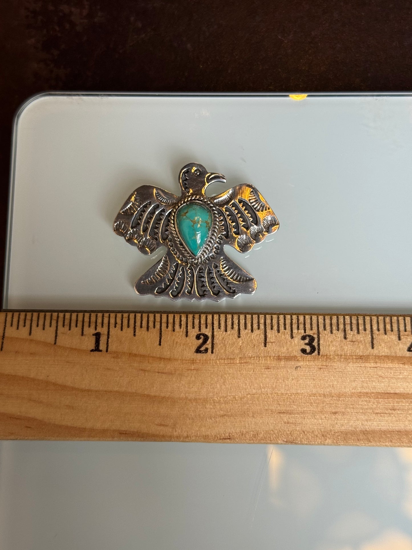 Turquoise Thunderbird Pendant | Sterling Silver 925 C385