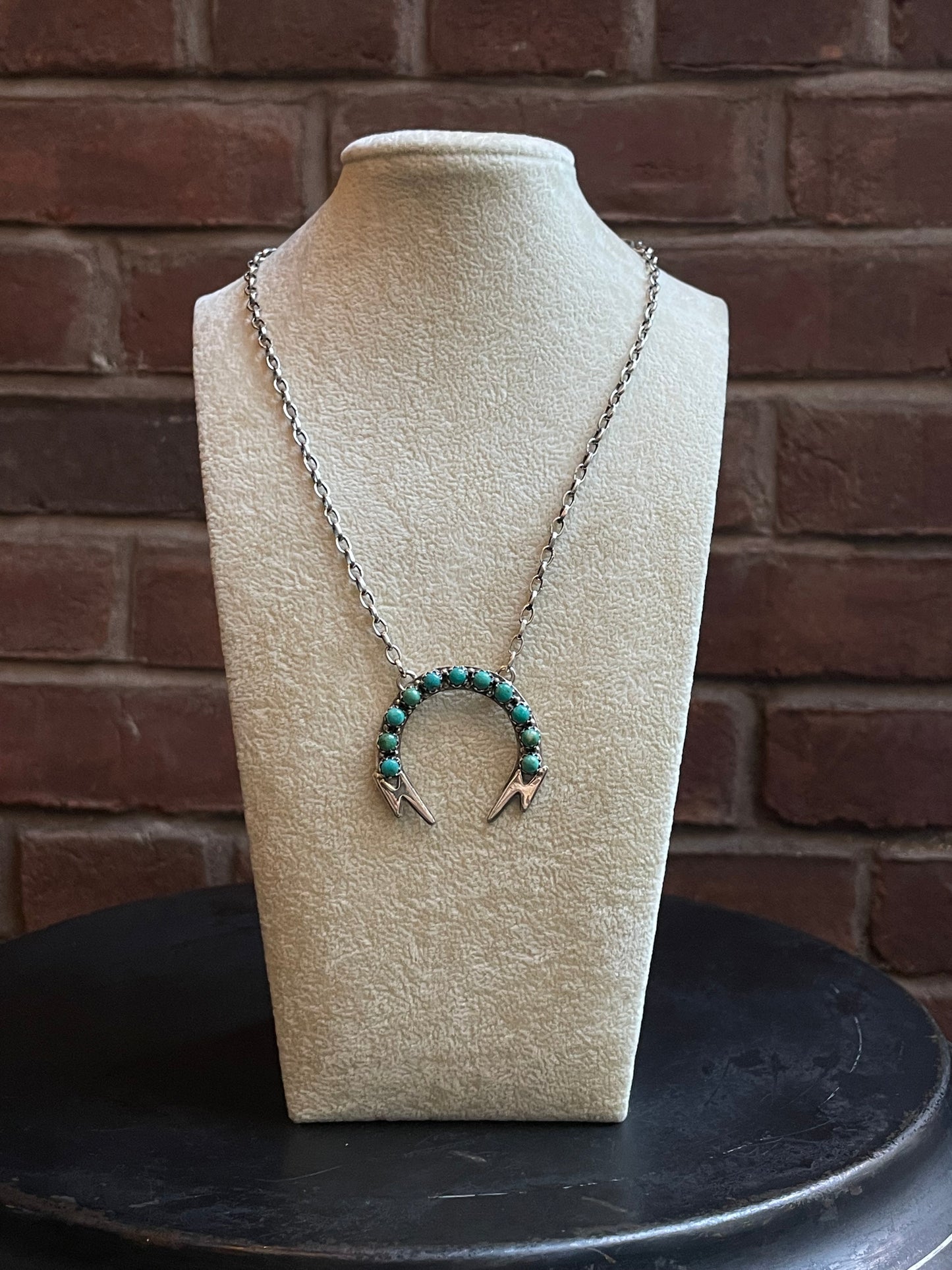 Kingman Lightning Bolts Turquoise Necklace | 925 Sterling Silver E361