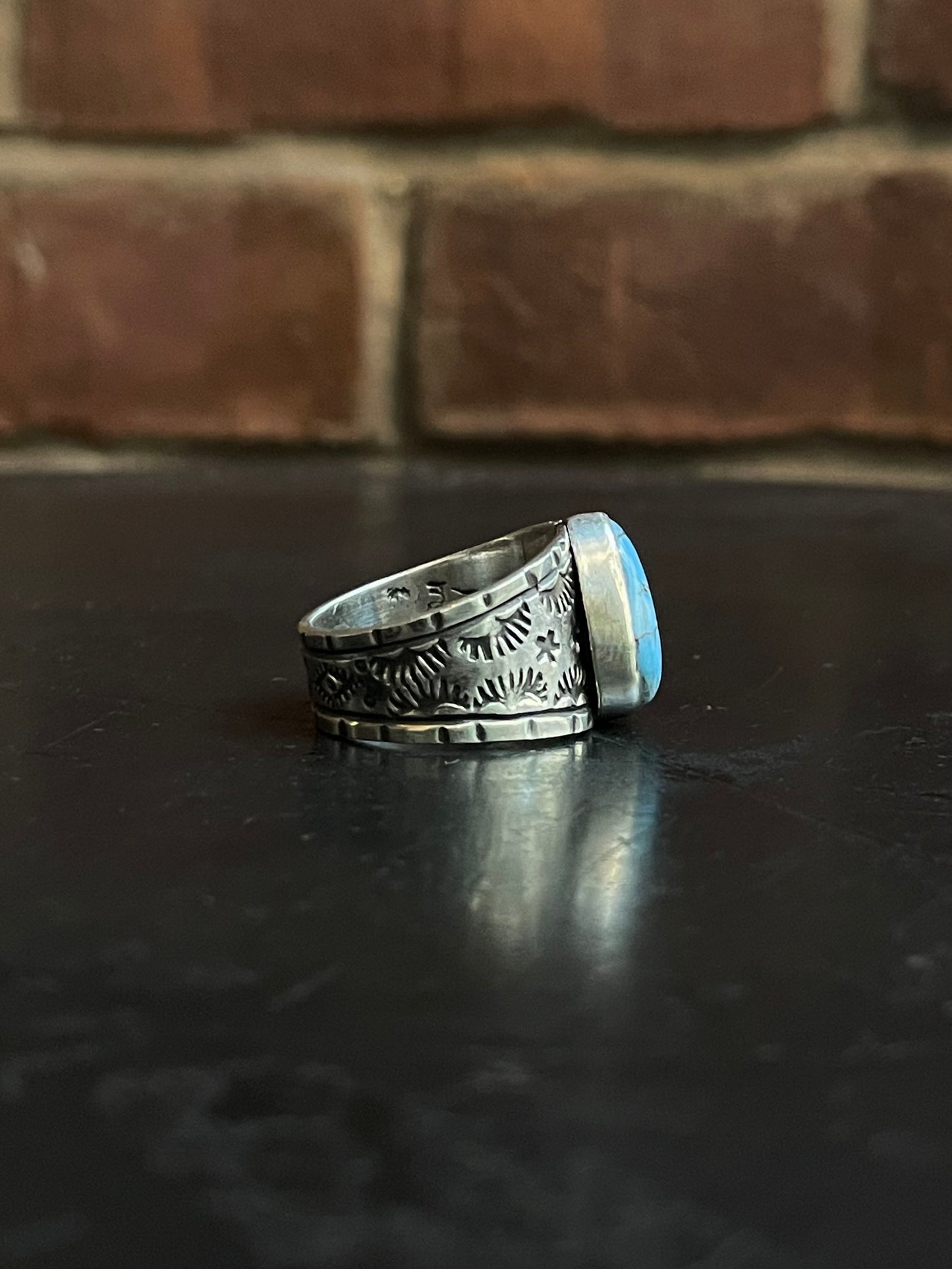 Kingman Turquoise Ring | Sterling Silver | Size 8 G389