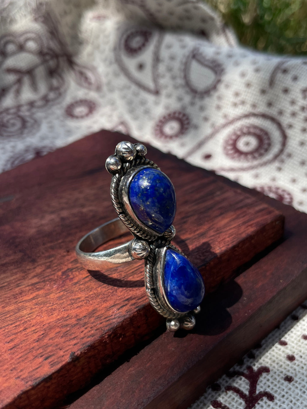 Lapis Lazuli Teardrop Ring Size 6.75 | 925 Sterling Silver D309