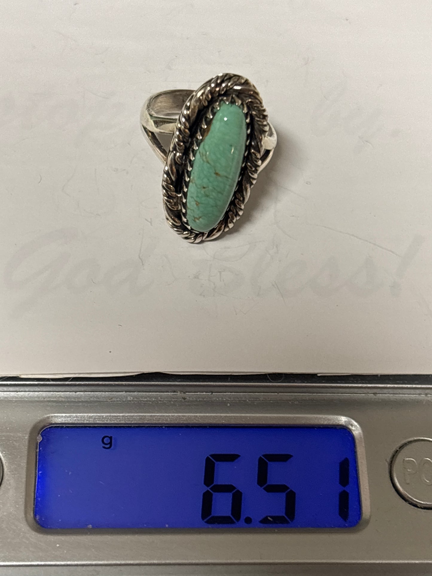 Turquoise Oval Ring Size 6 | 925 Sterling Silver C869