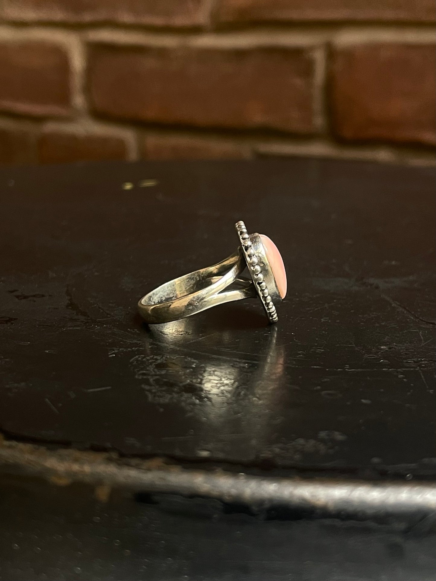 Pink Conch Heart Ring Size 9 | 925 Sterling Silver G130