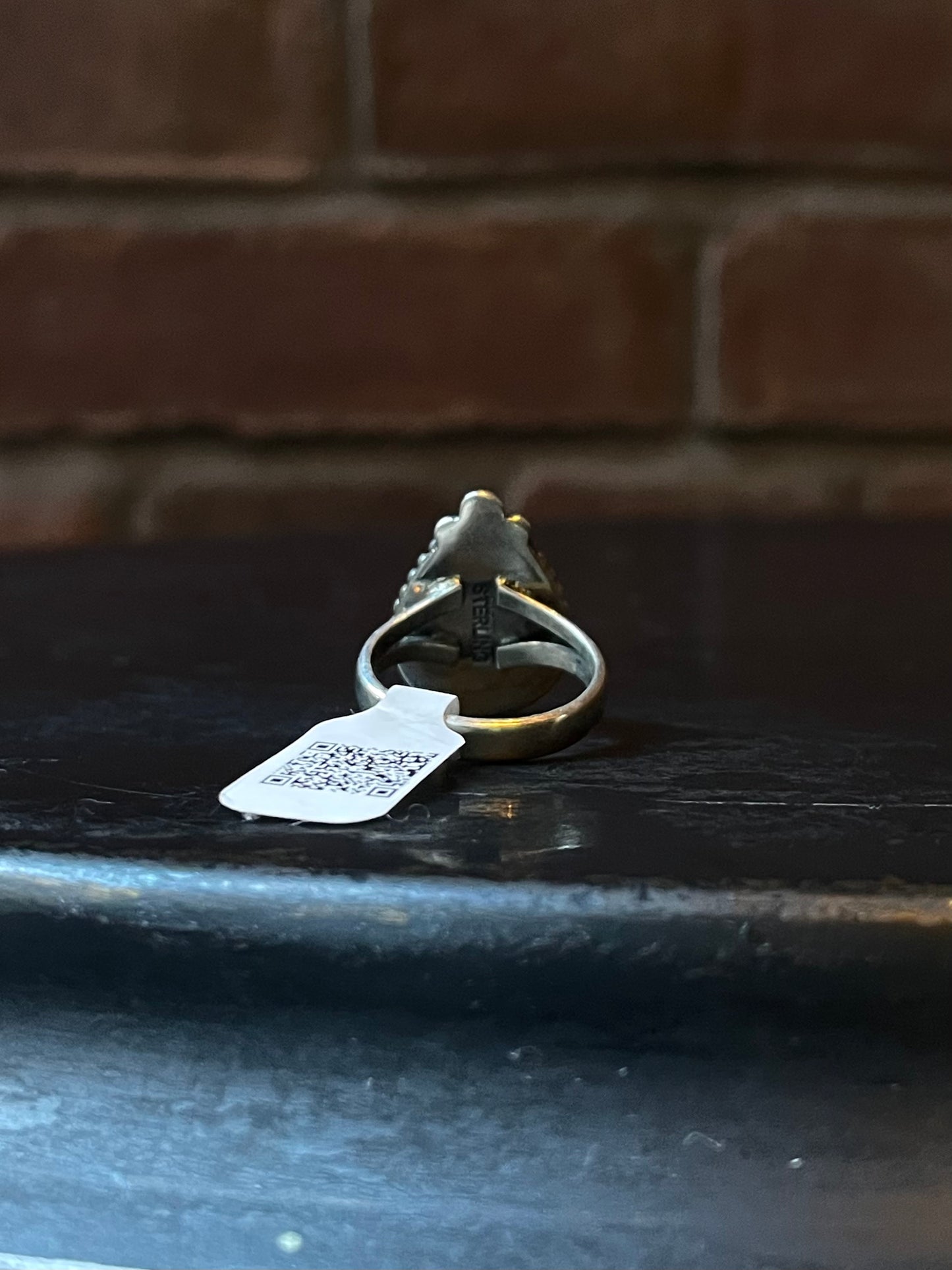 Pink Conch Teardrop Ring | Sterling Silver | Size 5.75 | A765