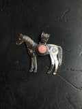 Pink Conch Horse Pendant | 925 Sterling Silver E251