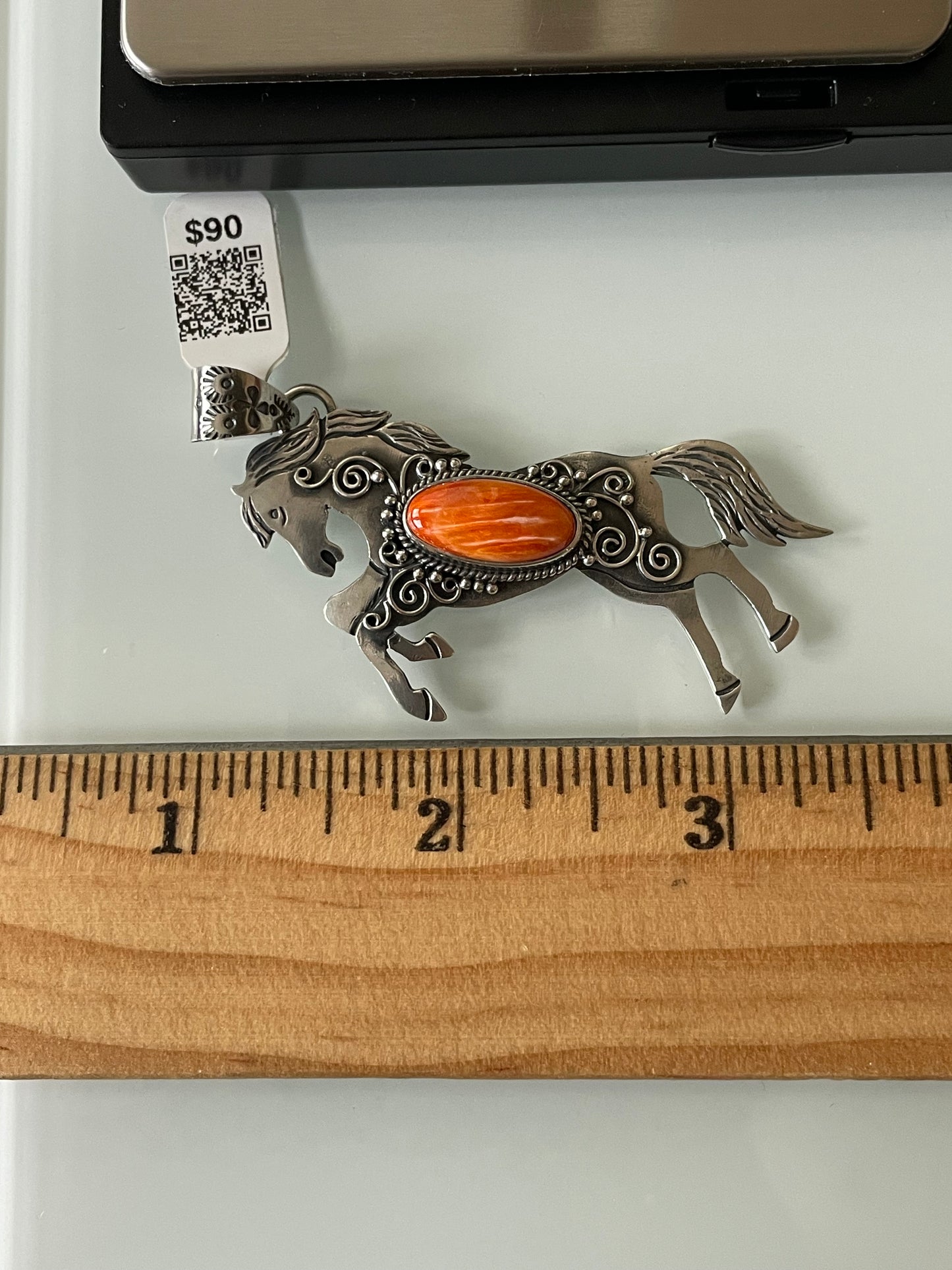 Spiny Oyster Horse Pendant | Sterling Silver | A587