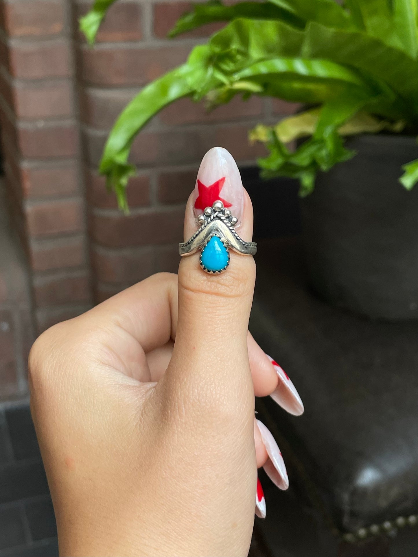 Kingman Turquoise Ring Size 8 | 925 Sterling Silver G519