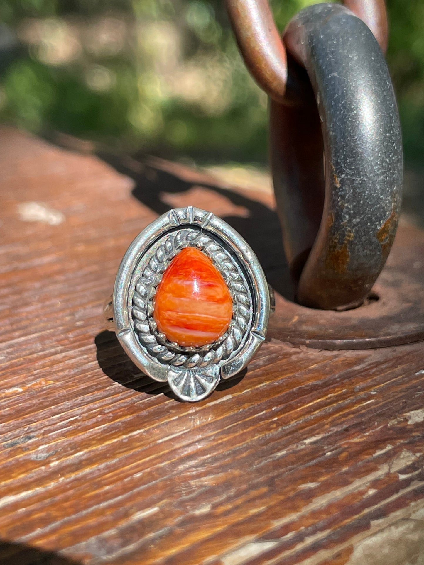 Spiny Oyster Rope Design Ring Size 6 | Sterling Silver 925 B373