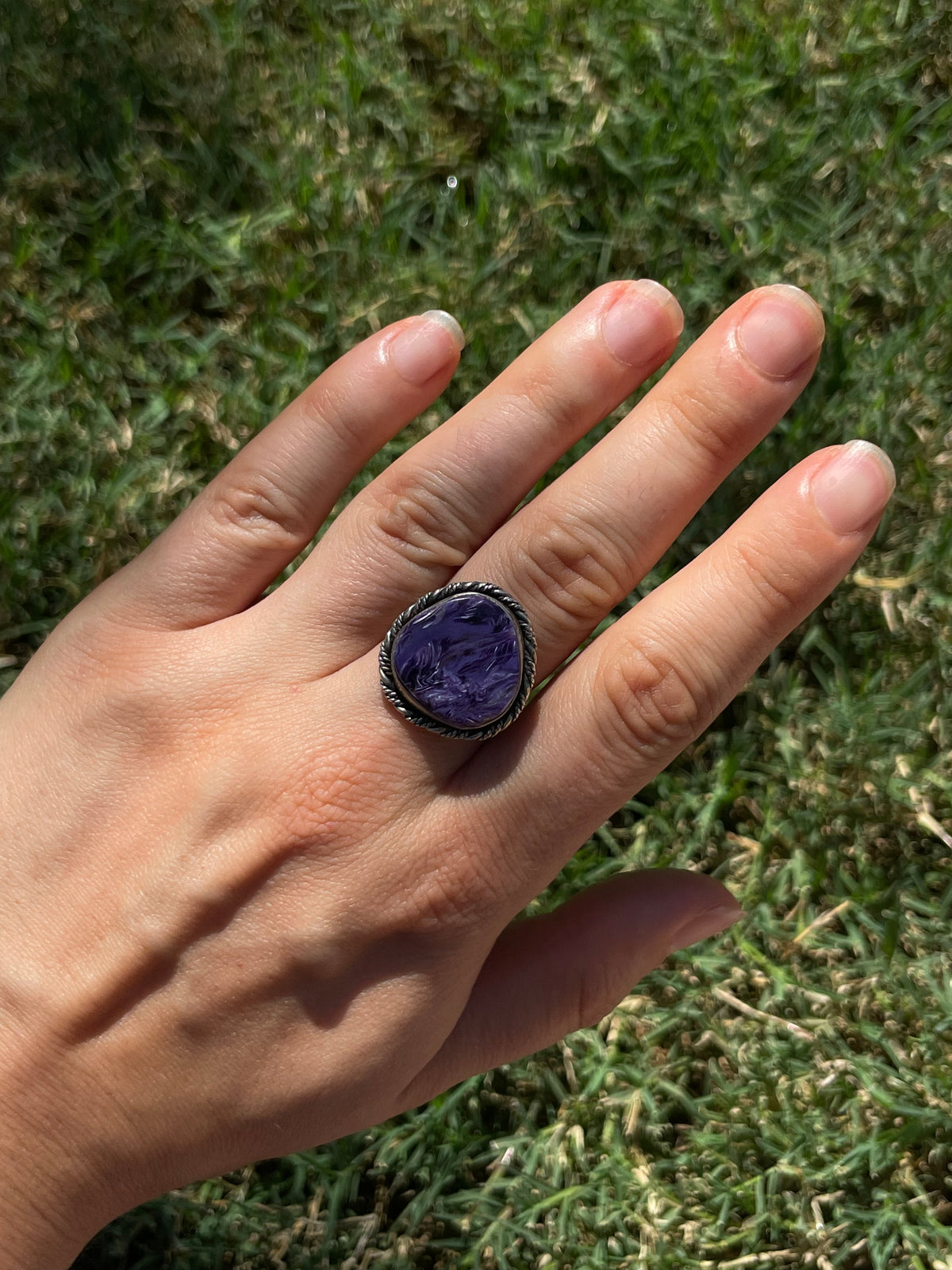 Charoite Ring Size 7.75 | 925 Sterling Silver D300