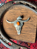 Spiny Oyster Bull Skull Pendant | 925 Sterling Silver Z001