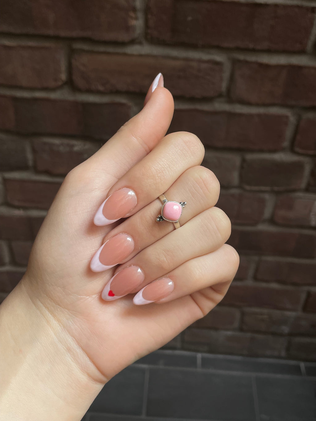 Pink Conch Ring Size 8 | 925 Sterling Silver E757