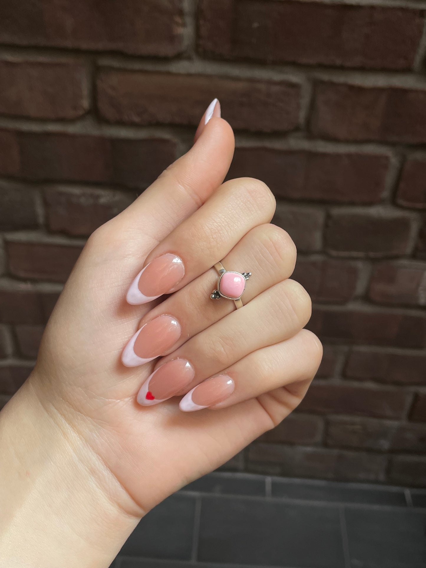 Pink Conch Ring Size 8 | 925 Sterling Silver E757