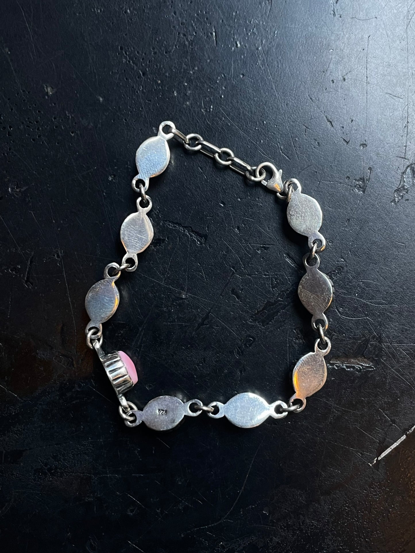 Pink Conch Bracelet | 925 Sterling Silver Link Bracelet E546