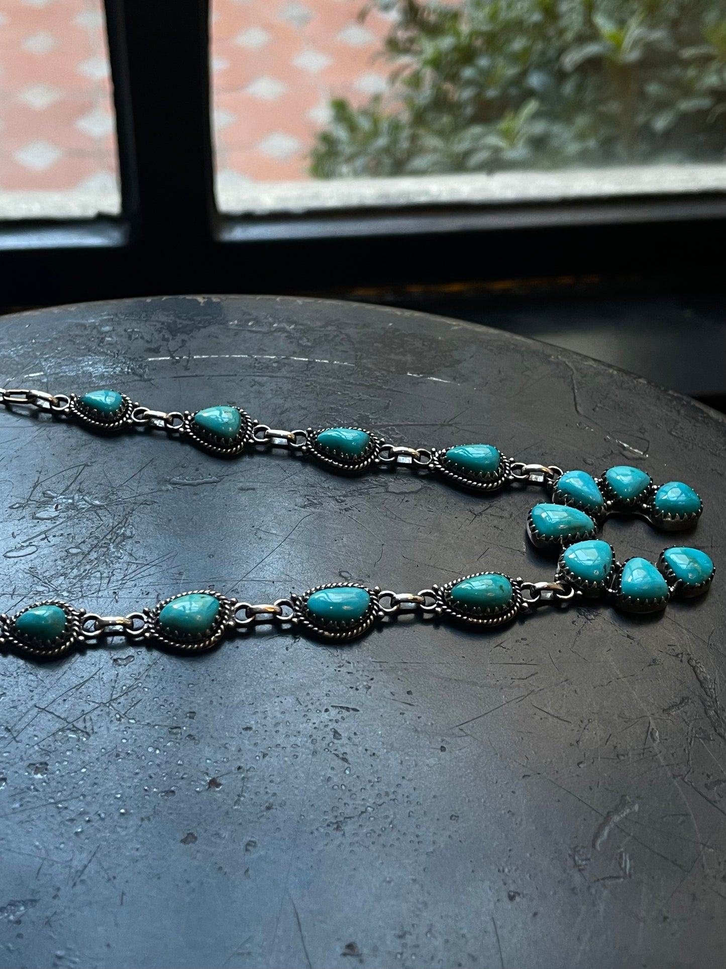 Kingman Turquoise Naja Necklace | 925 Sterling Silver E607