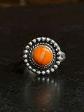 Spiny Oyster Round Ring | Sterling Silver | Size 7 | A483