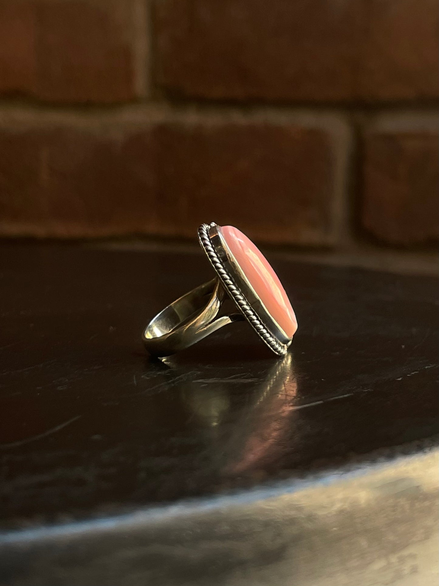 Pink Conch Floral Ring Size 6 | 925 Sterling Silver G528
