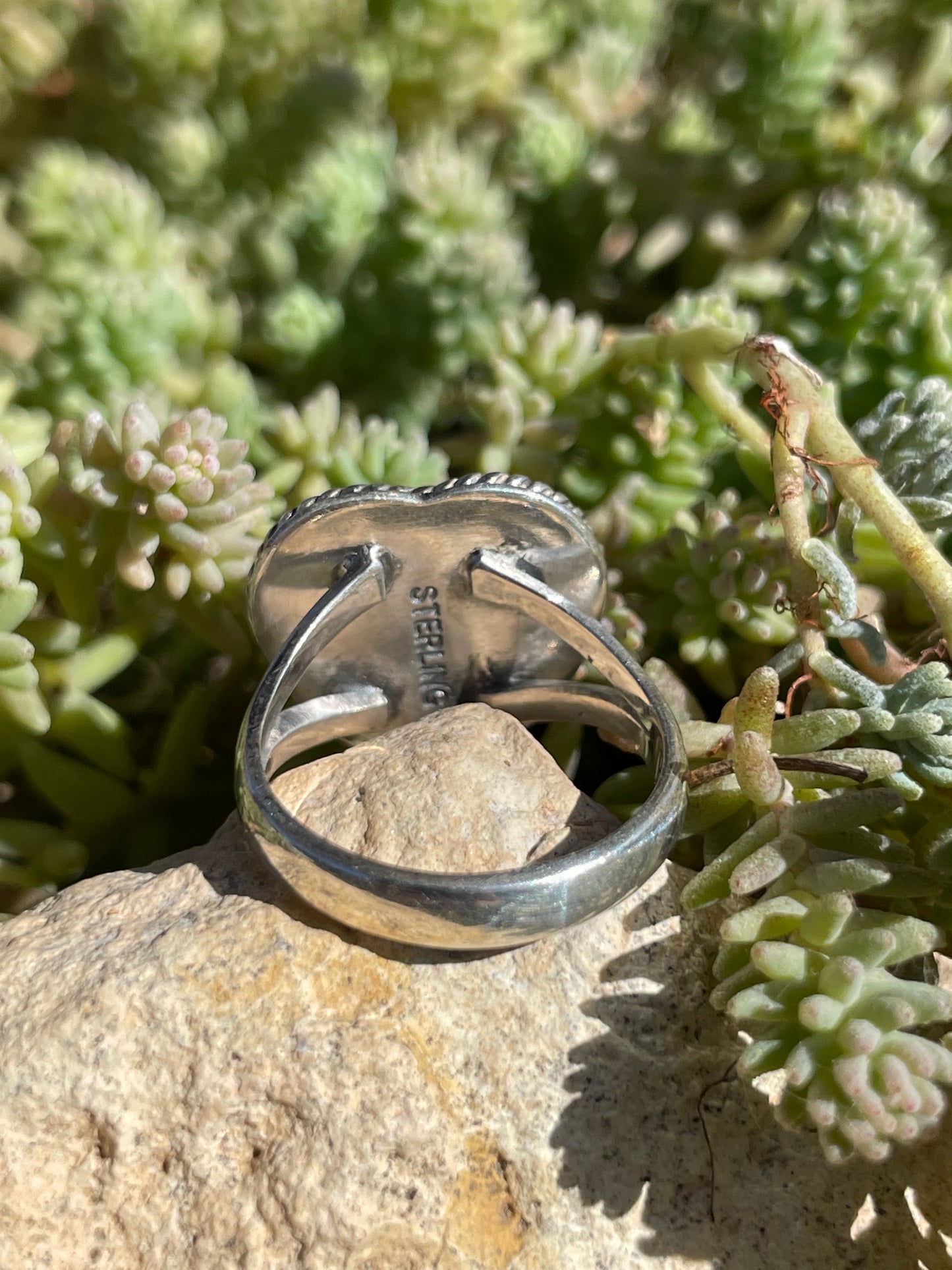 Pink Conch Heart Ring Size 6.75 | 925 Sterling Silver Southwest B989