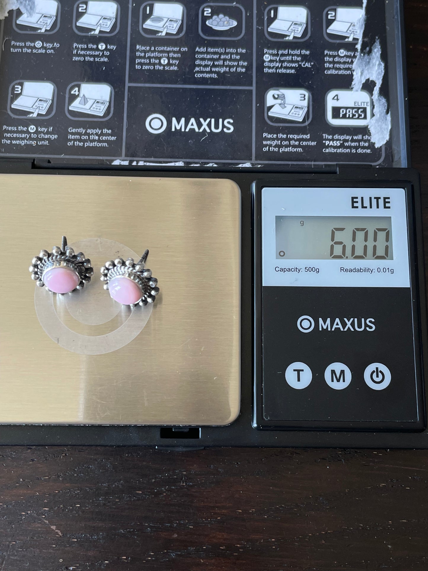 Pink Conch Stud Earrings | 925 Sterling Silver E795