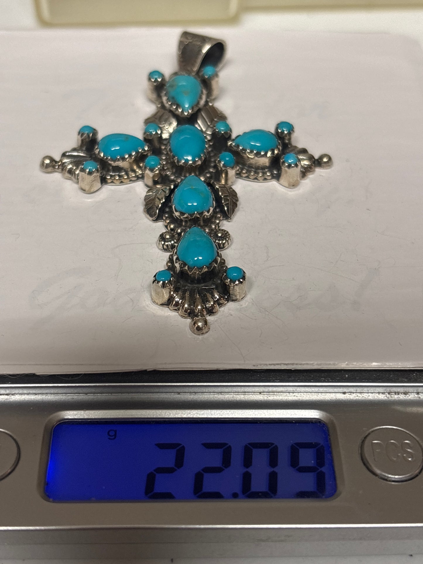 Turquoise Cross Pendant | 925 Sterling Silver C819