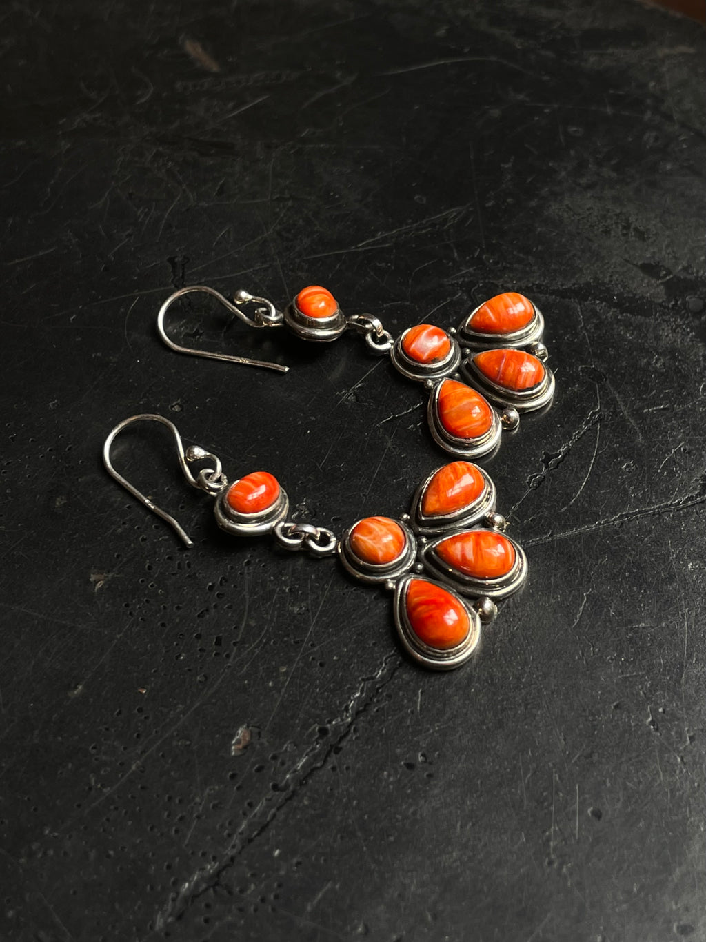 Spiny Oyster Cluster Dangle Earrings | 925 Sterling Silver C975