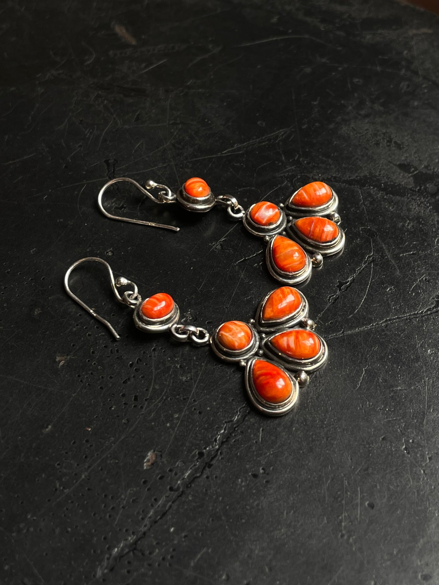 Spiny Oyster Cluster Dangle Earrings | 925 Sterling Silver C975