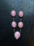 Pink Conch Lariat Necklace | 925 Sterling Silver E344
