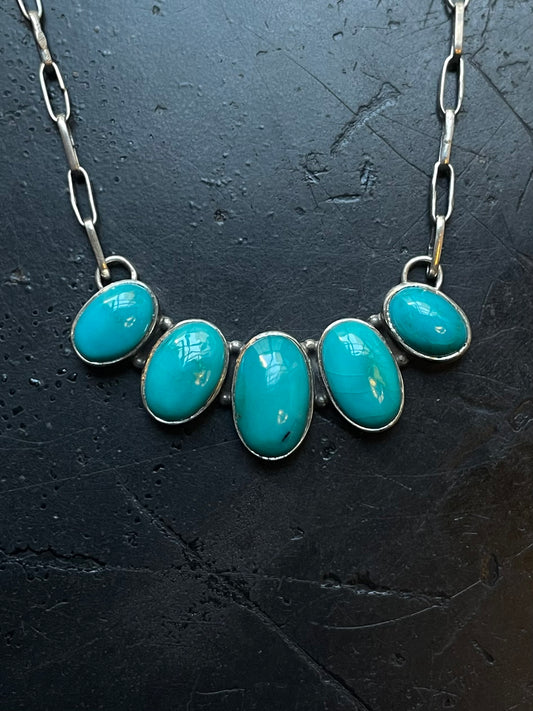 Kingman Turquoise Bar Necklace | 925 Sterling Silver E618