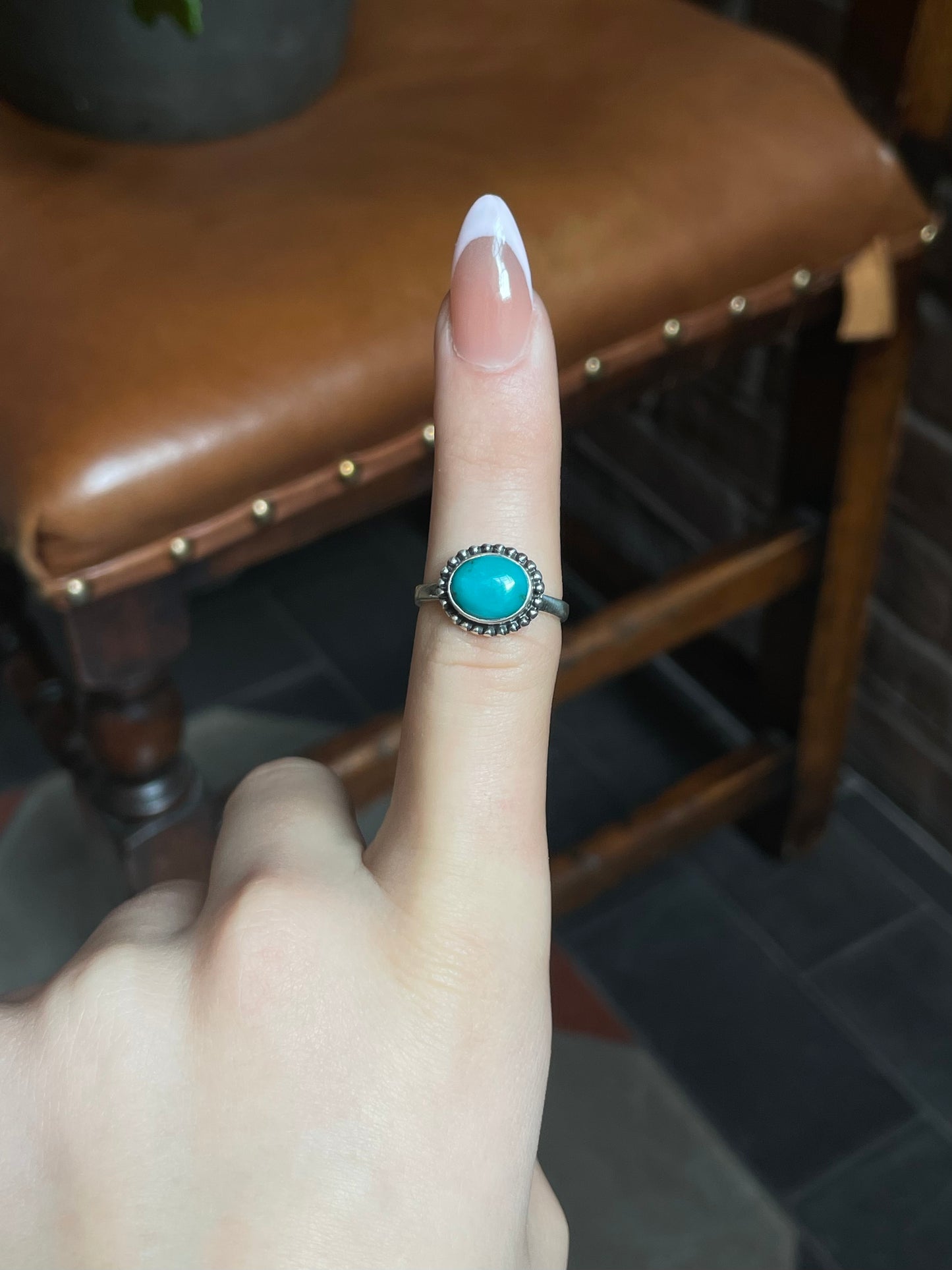 Kingman Turquoise Ring Size 8 | 925 Sterling Silver E736