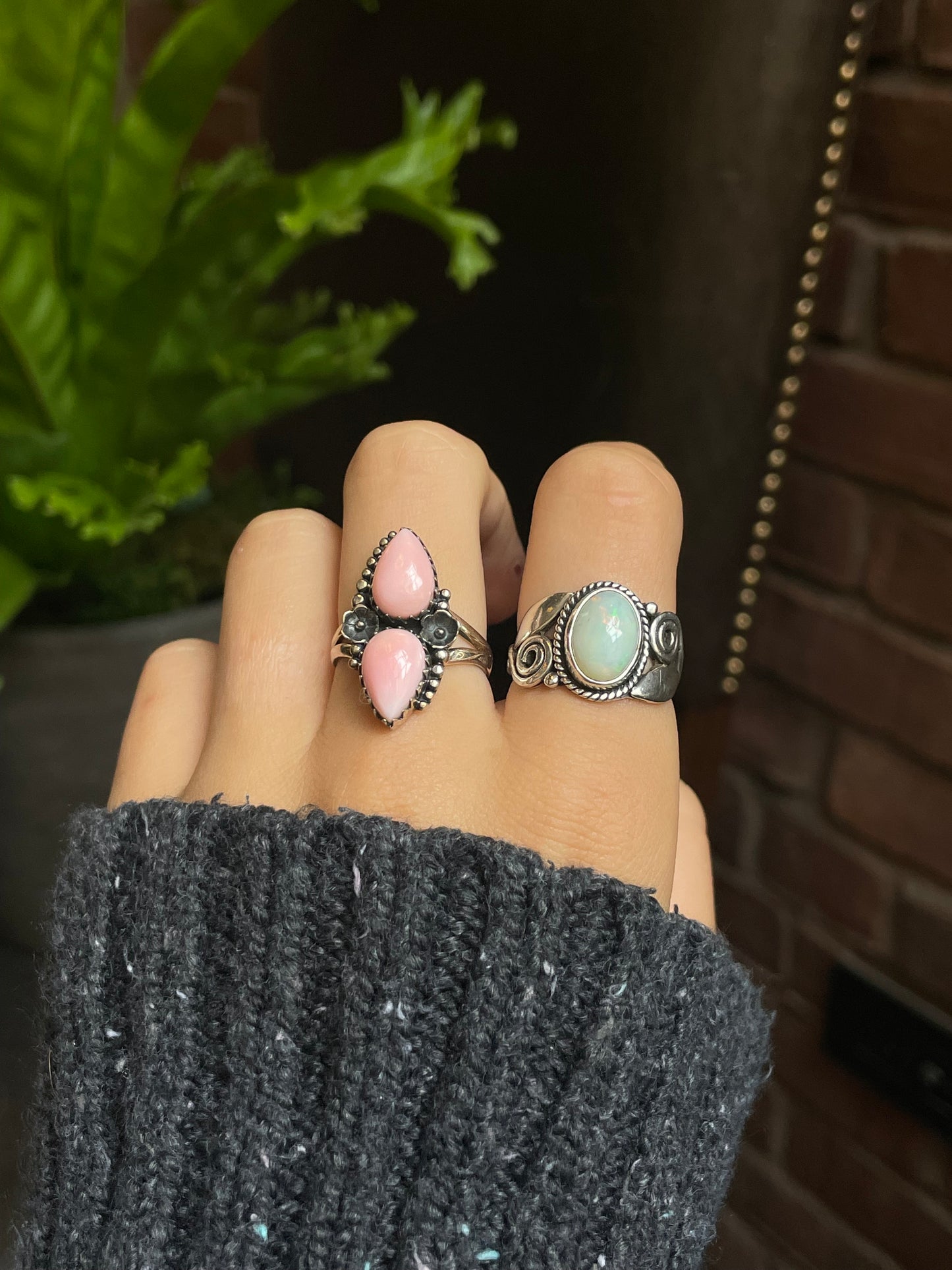 Pink Conch Ring Size 9 | 925 Sterling Silver G166