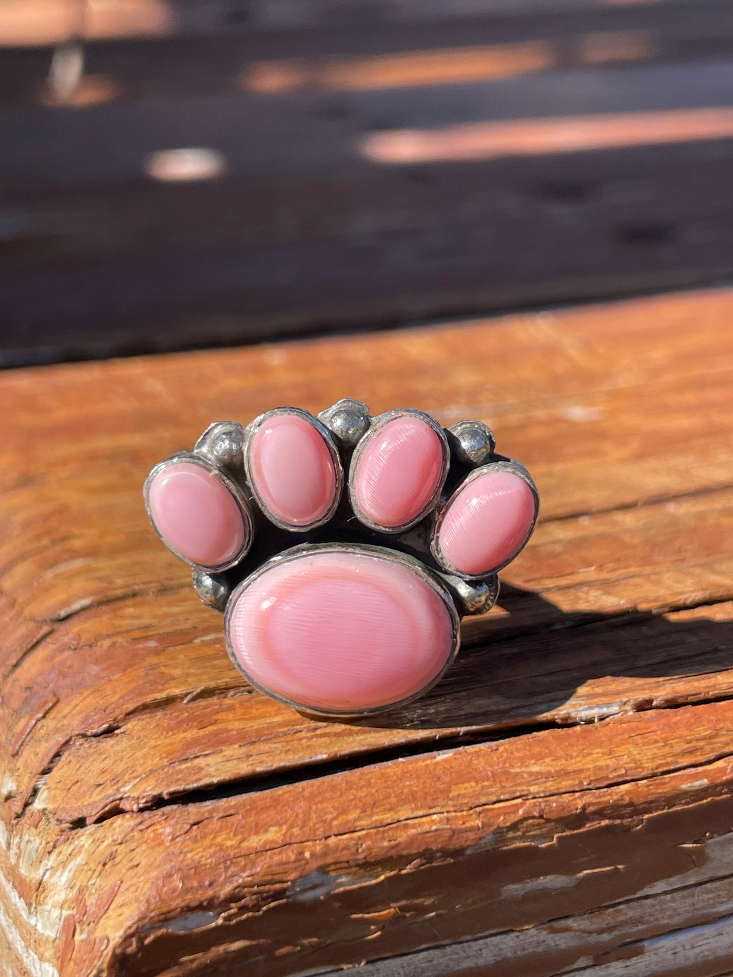 Pink Conch Paw Ring Size 7.5 | 925 Sterling Silver B930
